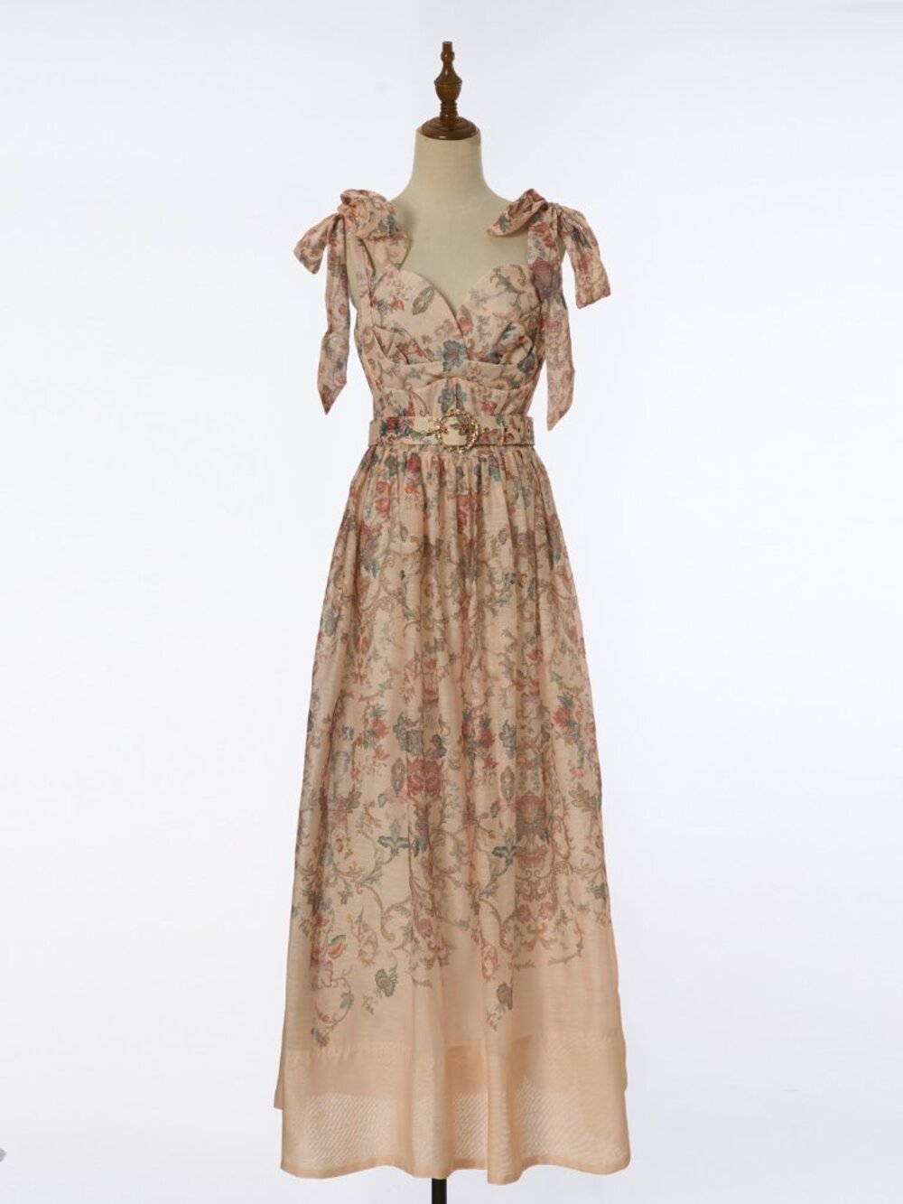 Romantic Botanical Print Maxi Dress